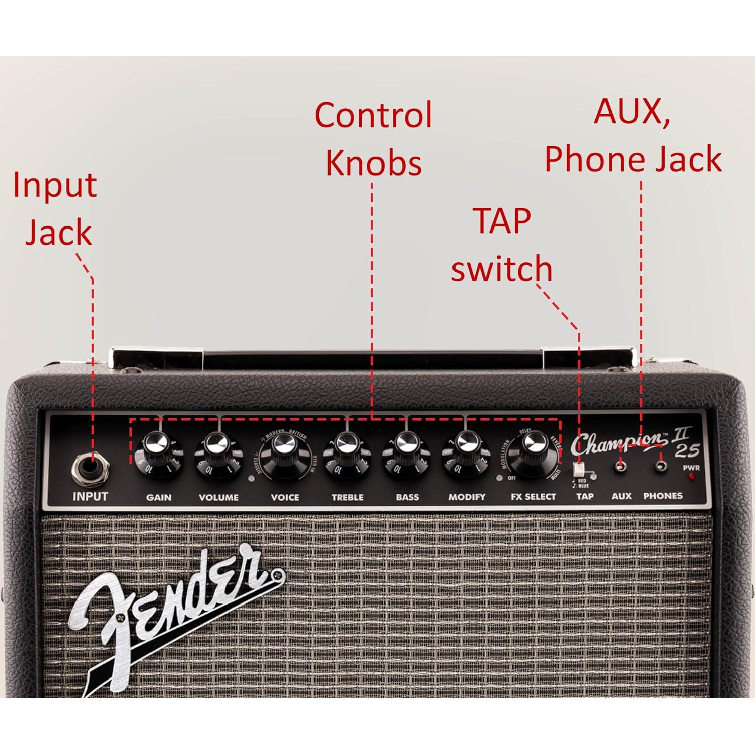 Amplificador Combo Fender Champion II 25W con Accesorios