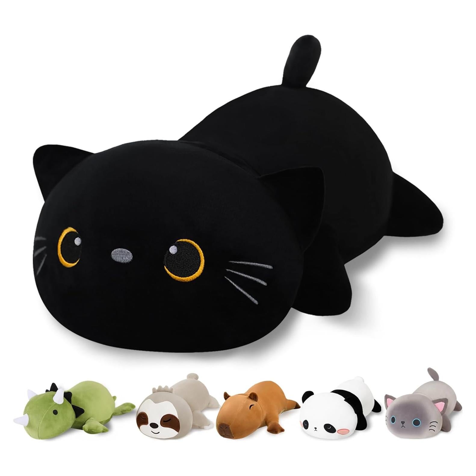 Gato de peluche negro con peso Finebee 25 cm 0.36 kg