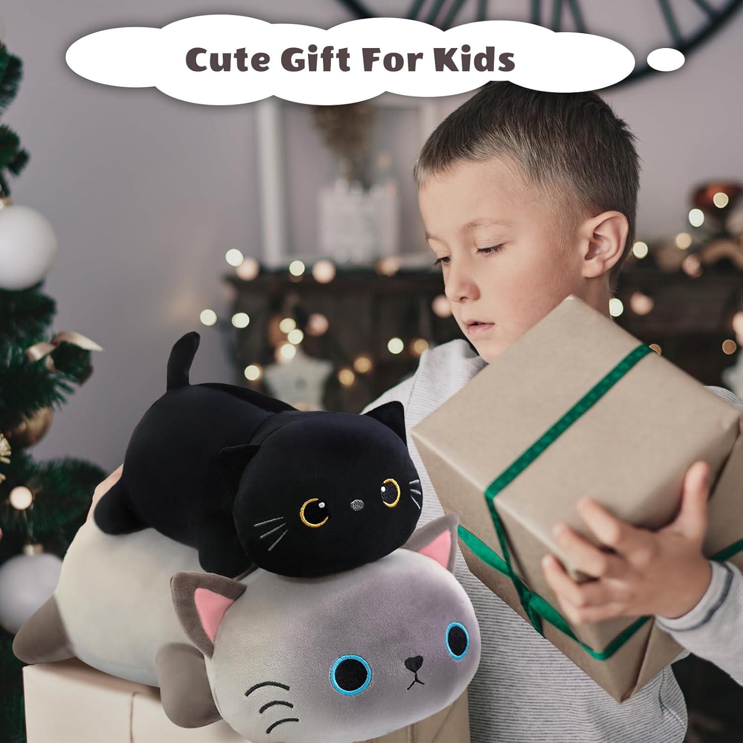 Gato de peluche negro con peso Finebee 25 cm 0.36 kg