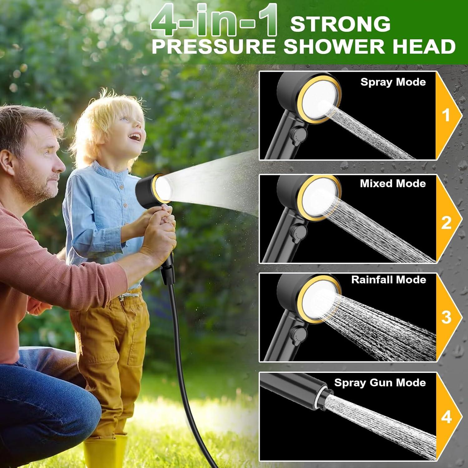 Ducha Portátil ZWJBSGY Camping 6000mAh 4 Modos 180 Min