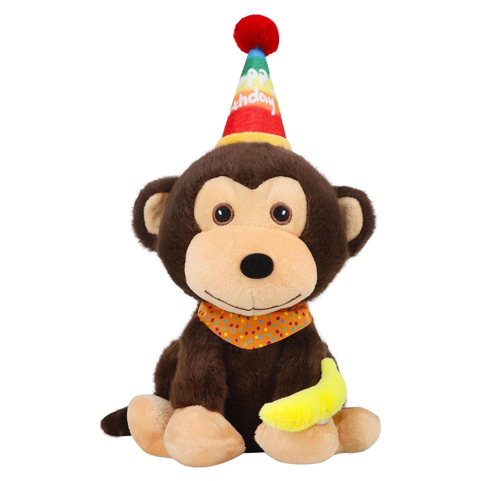 Mono de Peluche Musical Interactivo 30 cm Marrón - Zhong Le Toys