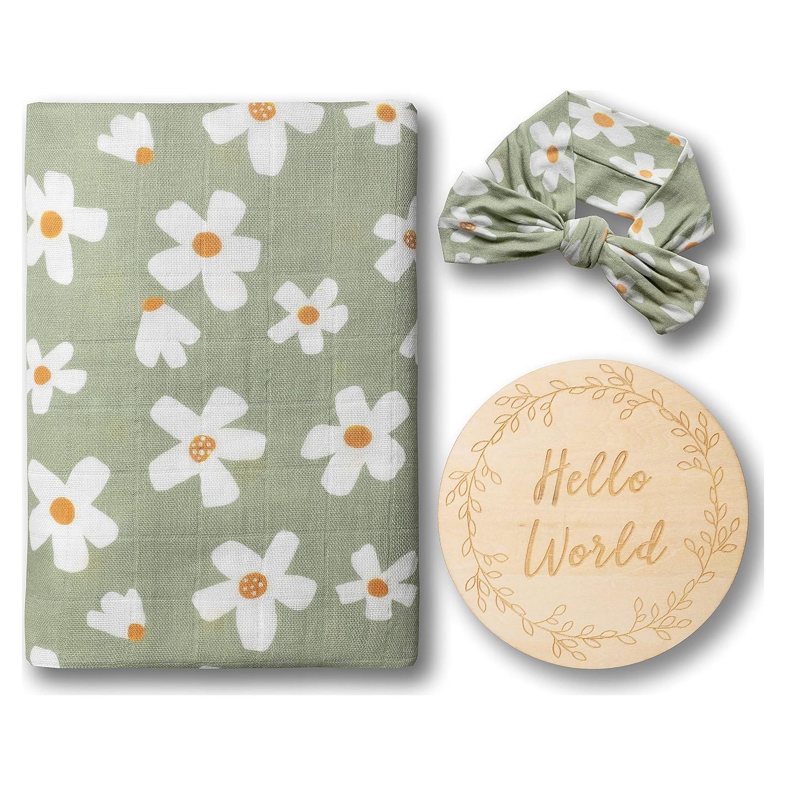 Manta de Muselina Orgánica Miaoberry 119.4x119.4 cm Floral