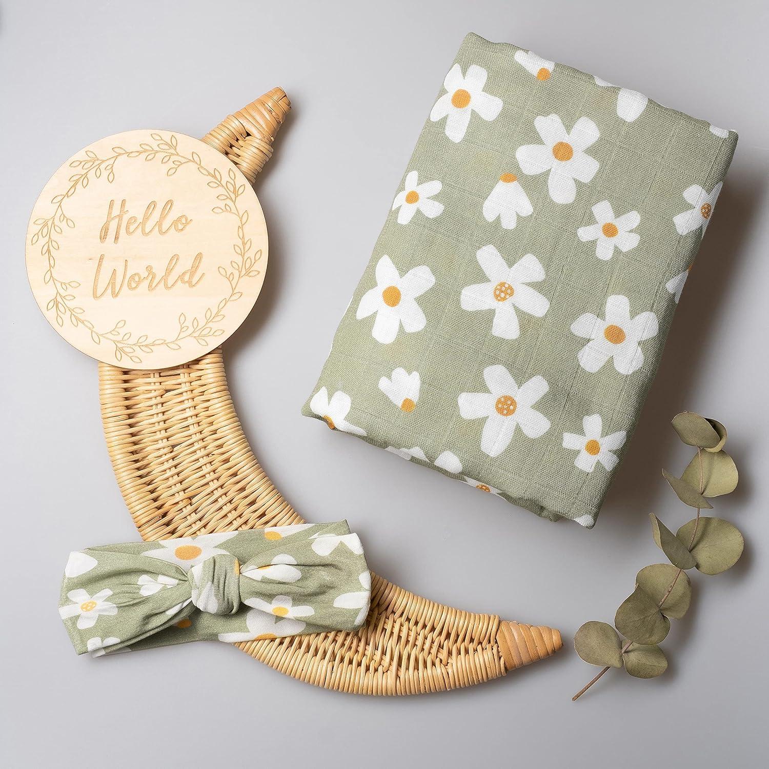 Manta de Muselina Orgánica Miaoberry 119.4x119.4 cm Floral