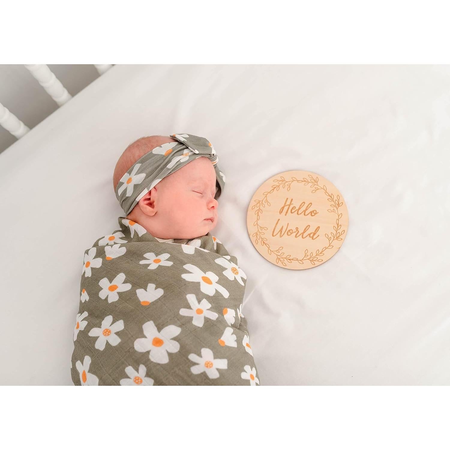 Manta de Muselina Orgánica Miaoberry 119.4x119.4 cm Floral