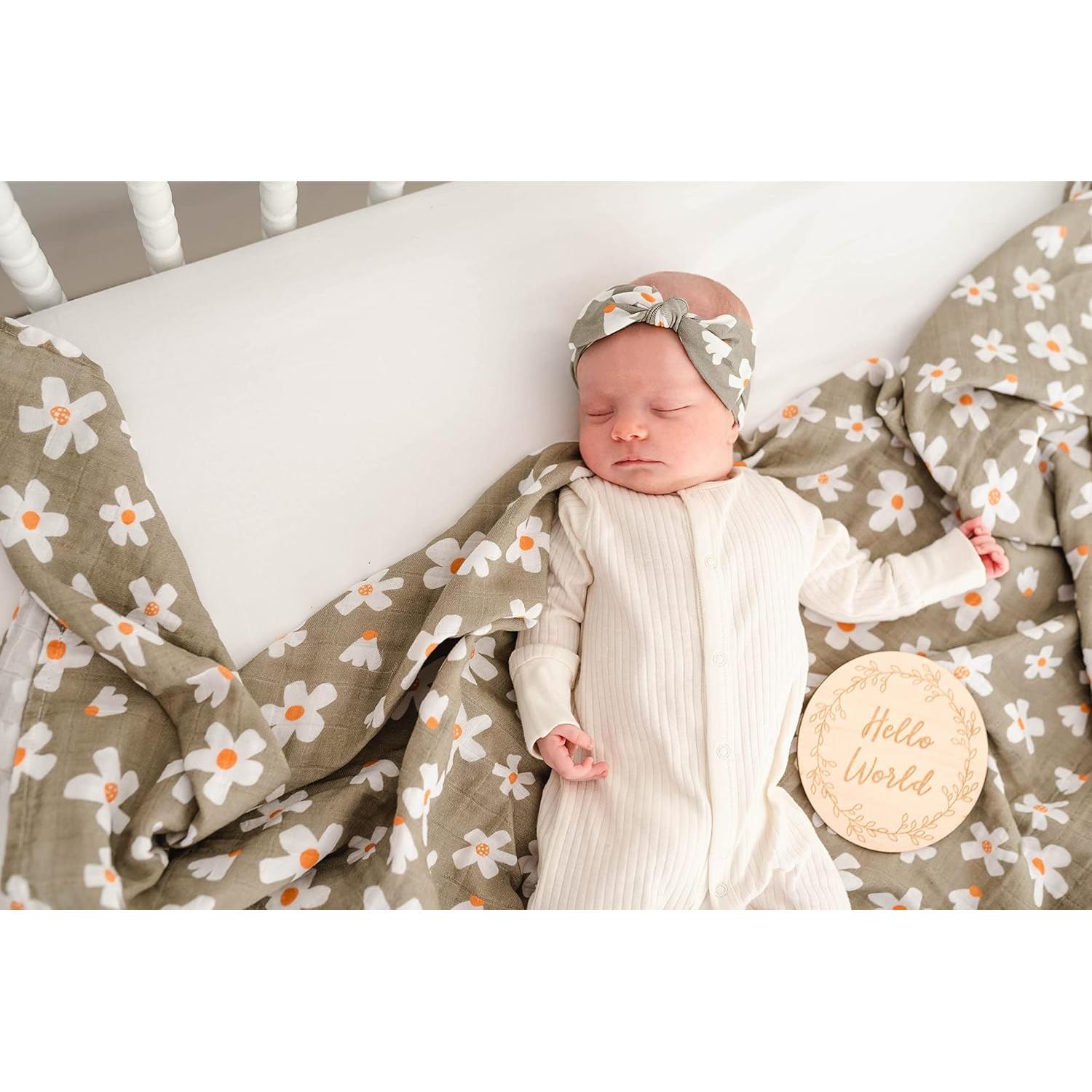 Manta de Muselina Orgánica Miaoberry 119.4x119.4 cm Floral