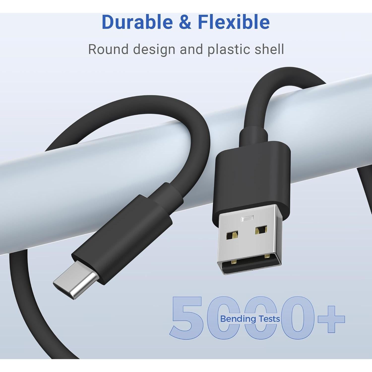 Cable de Carga USB A a C Basesailor 3m 2Pack para Juegos y Cámaras