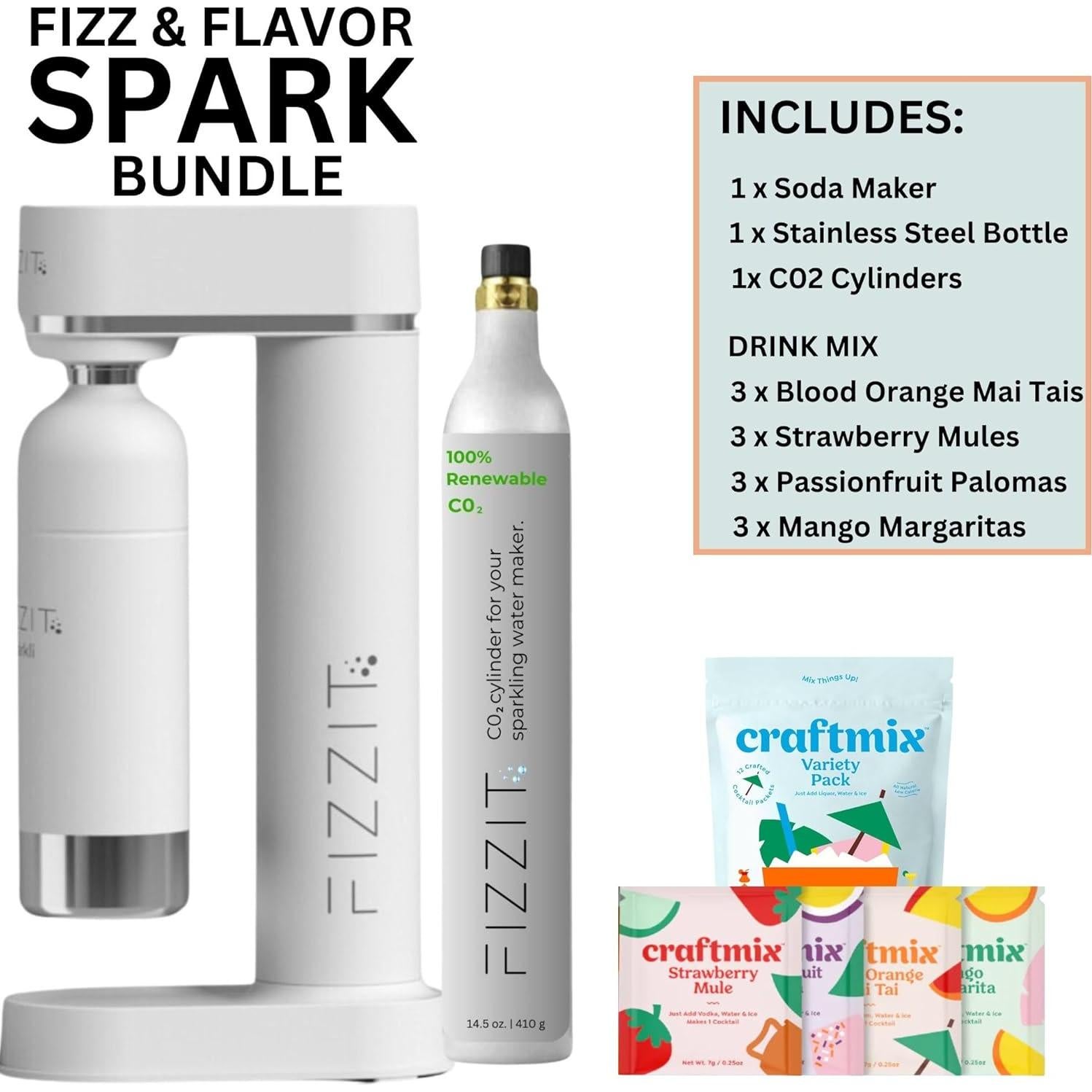 Máquina de Soda FIZZIT W-FFB-S1 con 12 Sabores y CO2