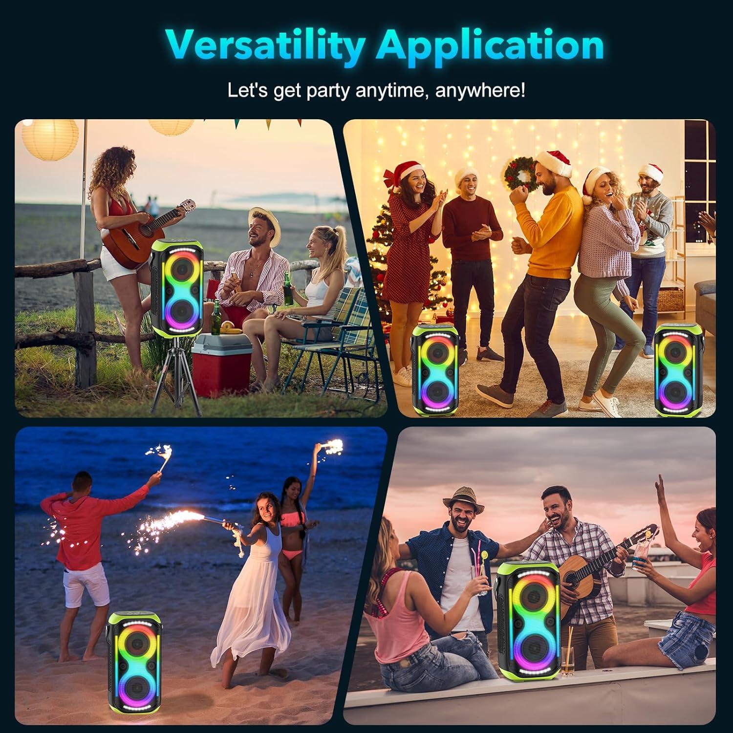 Altavoz Bluetooth Portátil TYOTY A98 160W con Subwoofer y Luces LED