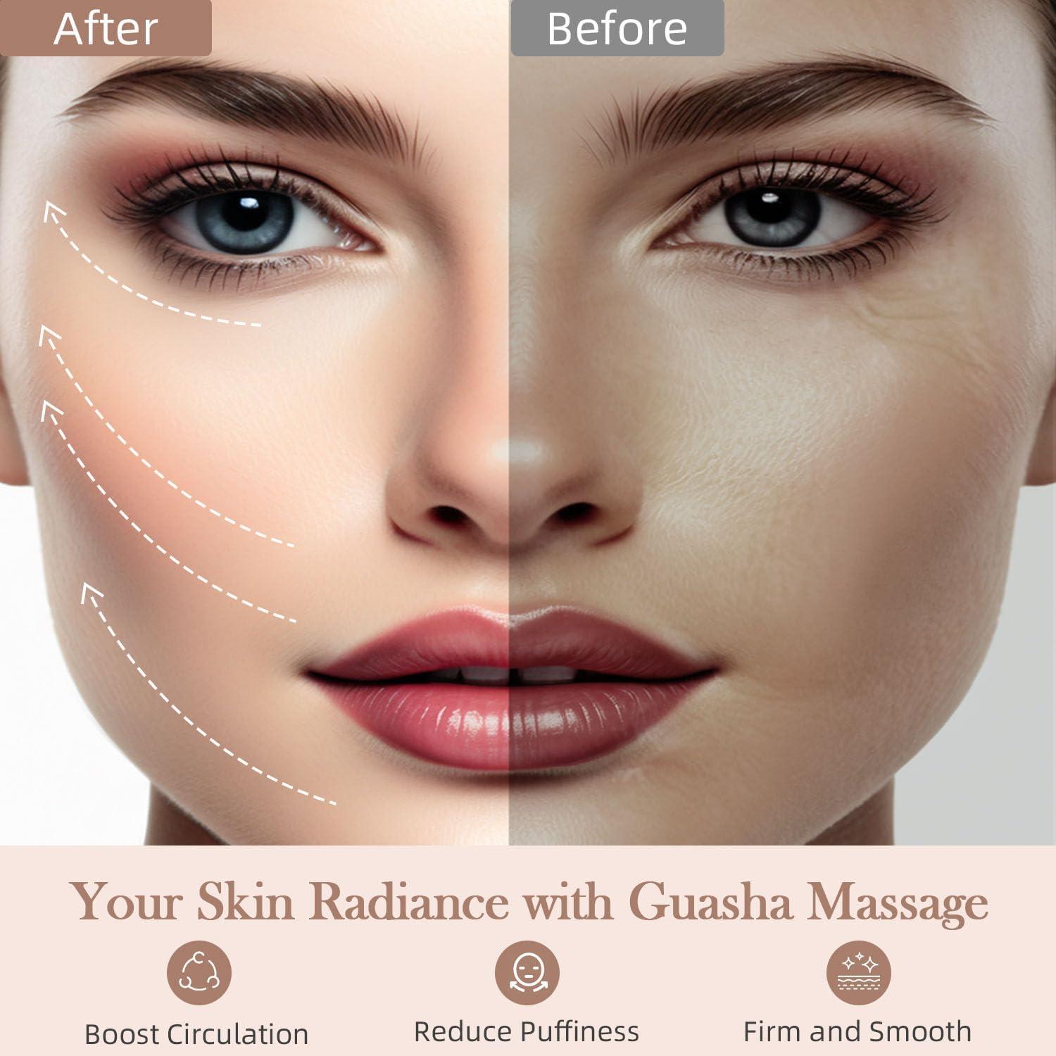 Masajeador Gua Sha Facial BESKAR Acero Inoxidable Rosa 5.5cm