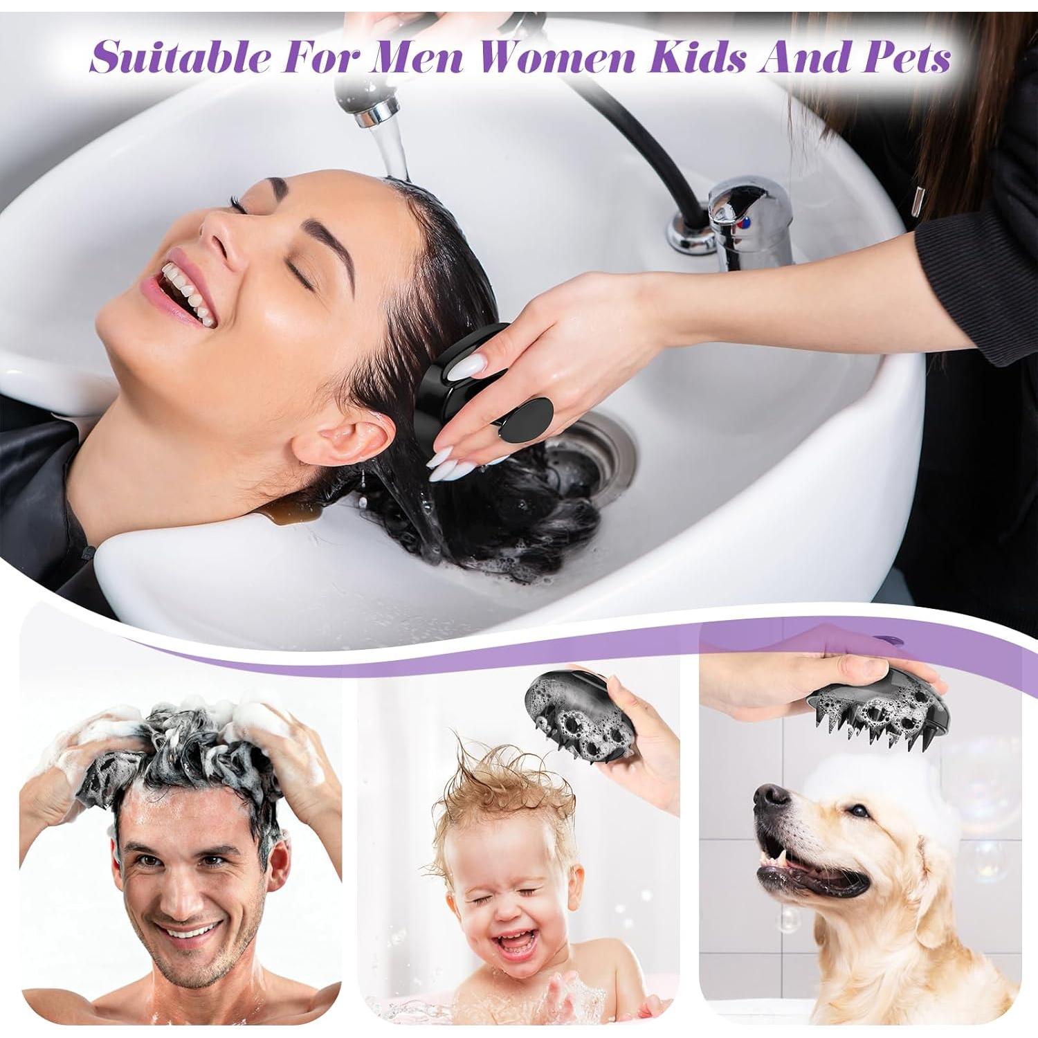 Cepillo Masajeador de Cuero Cabelludo Suroseate Negro - Suave y Eficaz