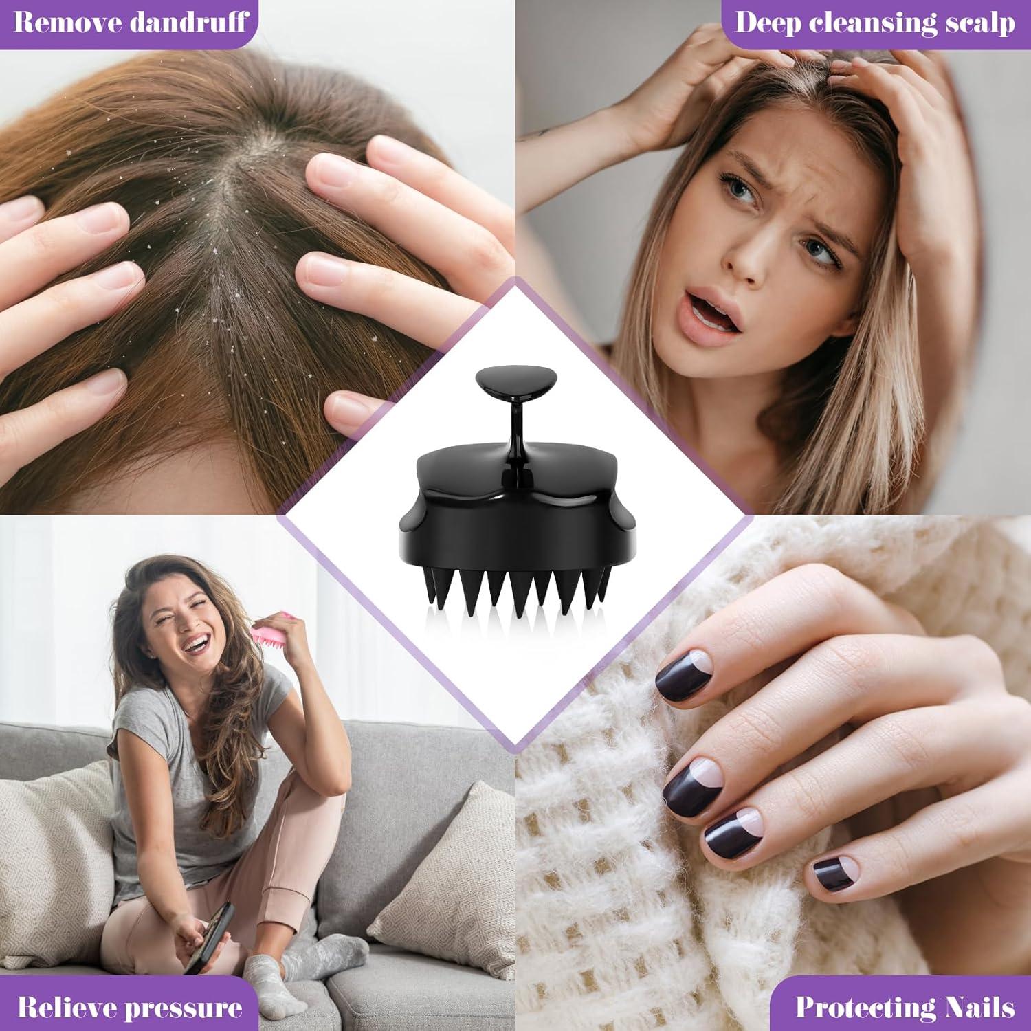 Cepillo Masajeador de Cuero Cabelludo Suroseate Negro - Suave y Eficaz