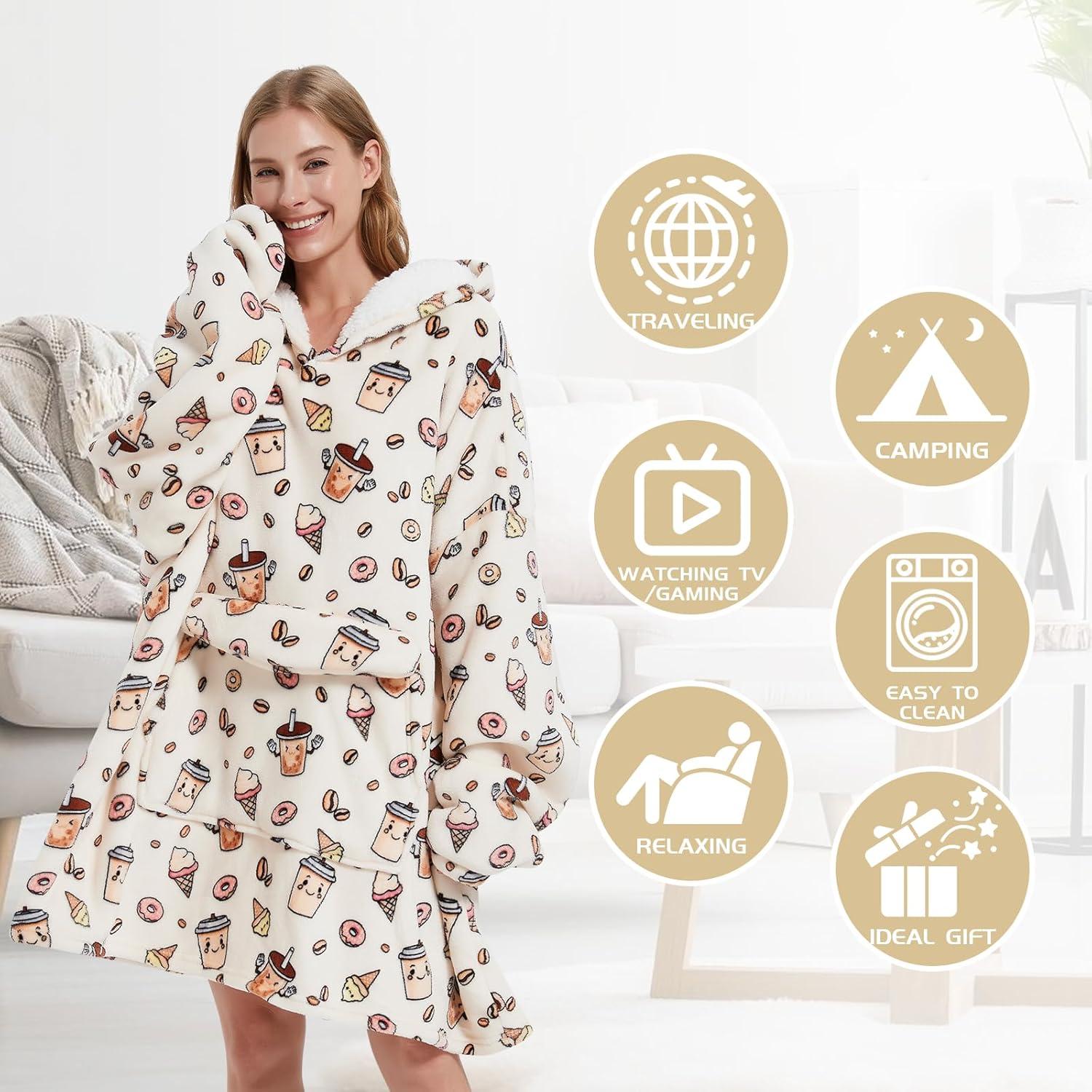 Sudadera Manta Portátil Mewkou Unisex Café 280GSM