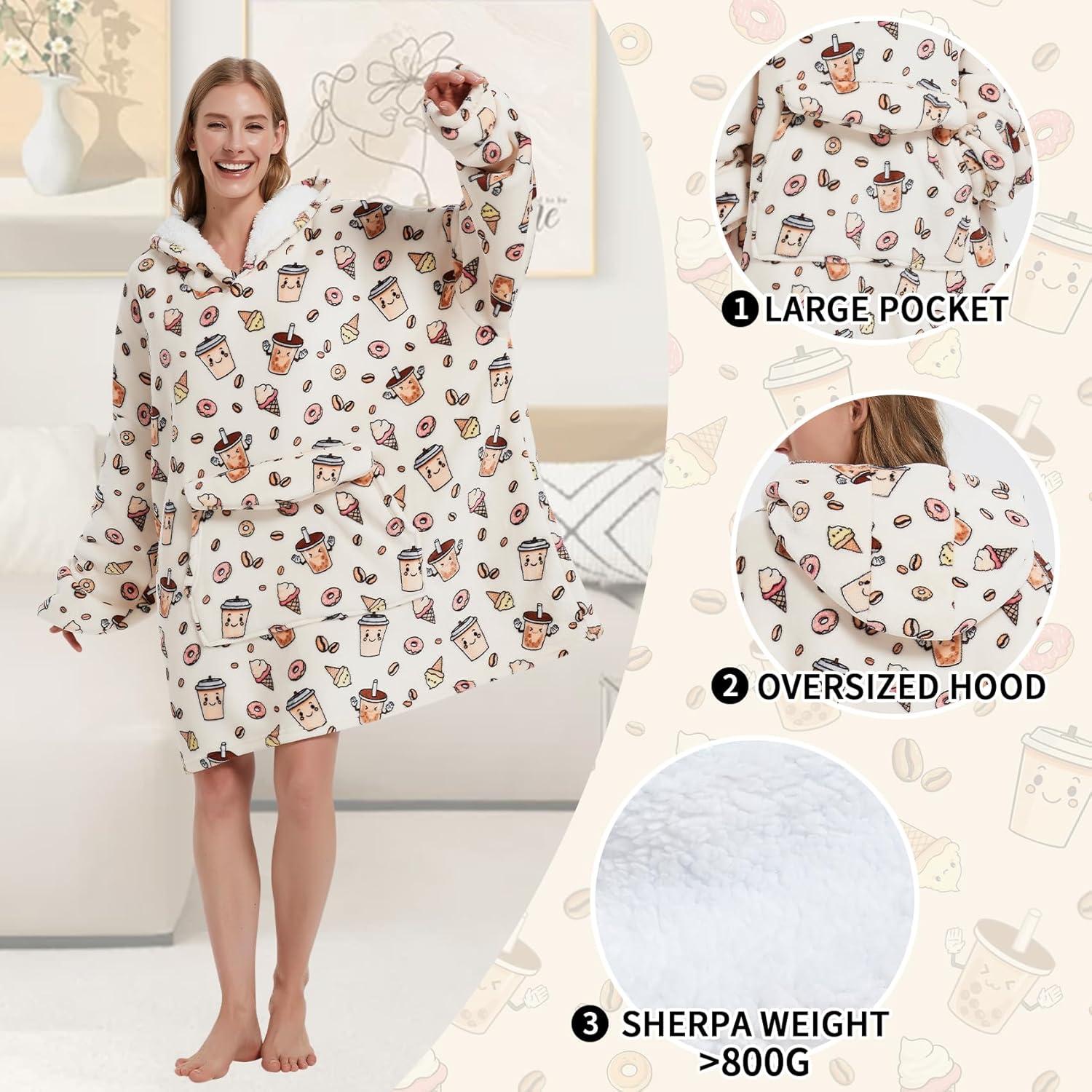 Sudadera Manta Portátil Mewkou Unisex Café 280GSM