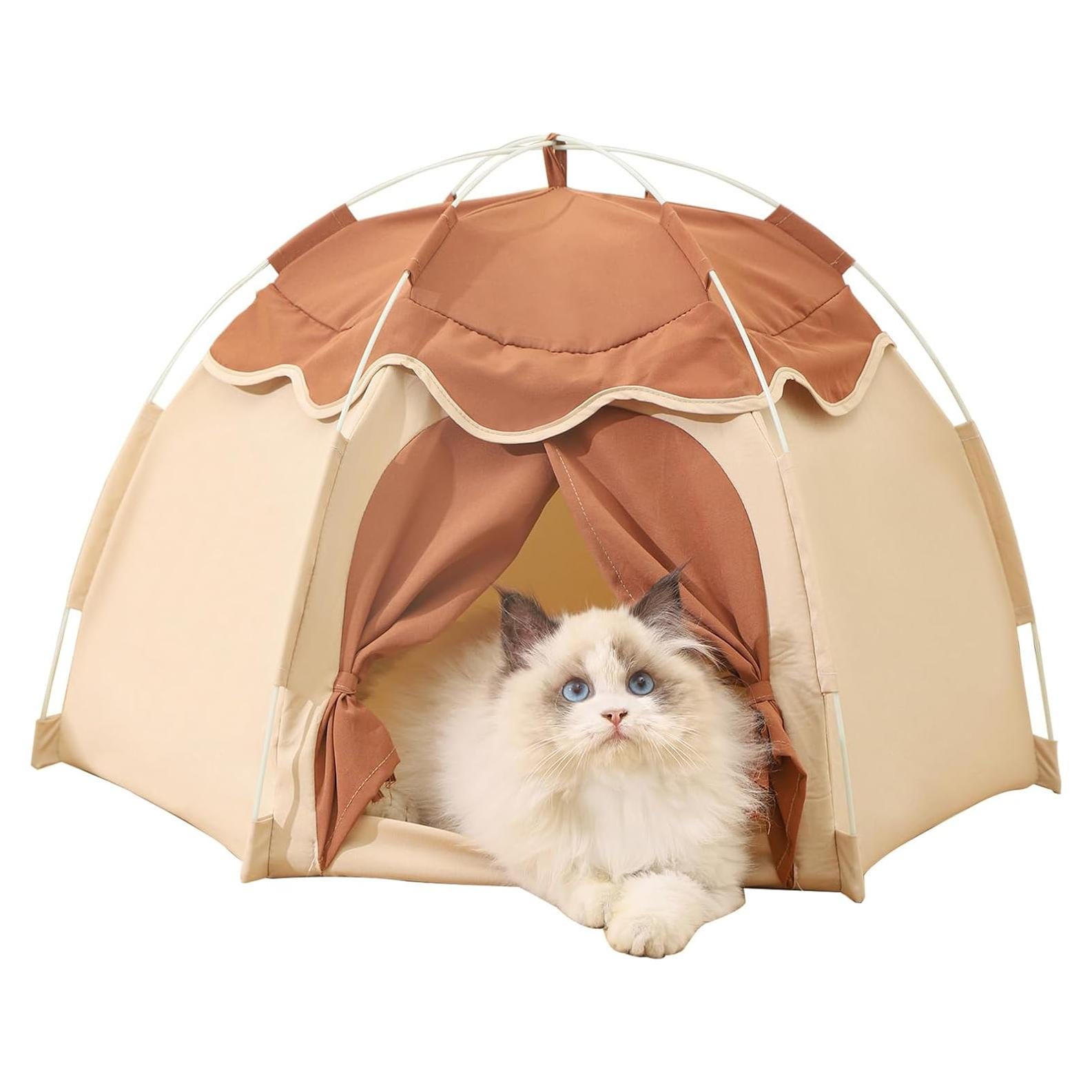 Tienda para Gatos Gigreinc Beige Mediana con Cojín