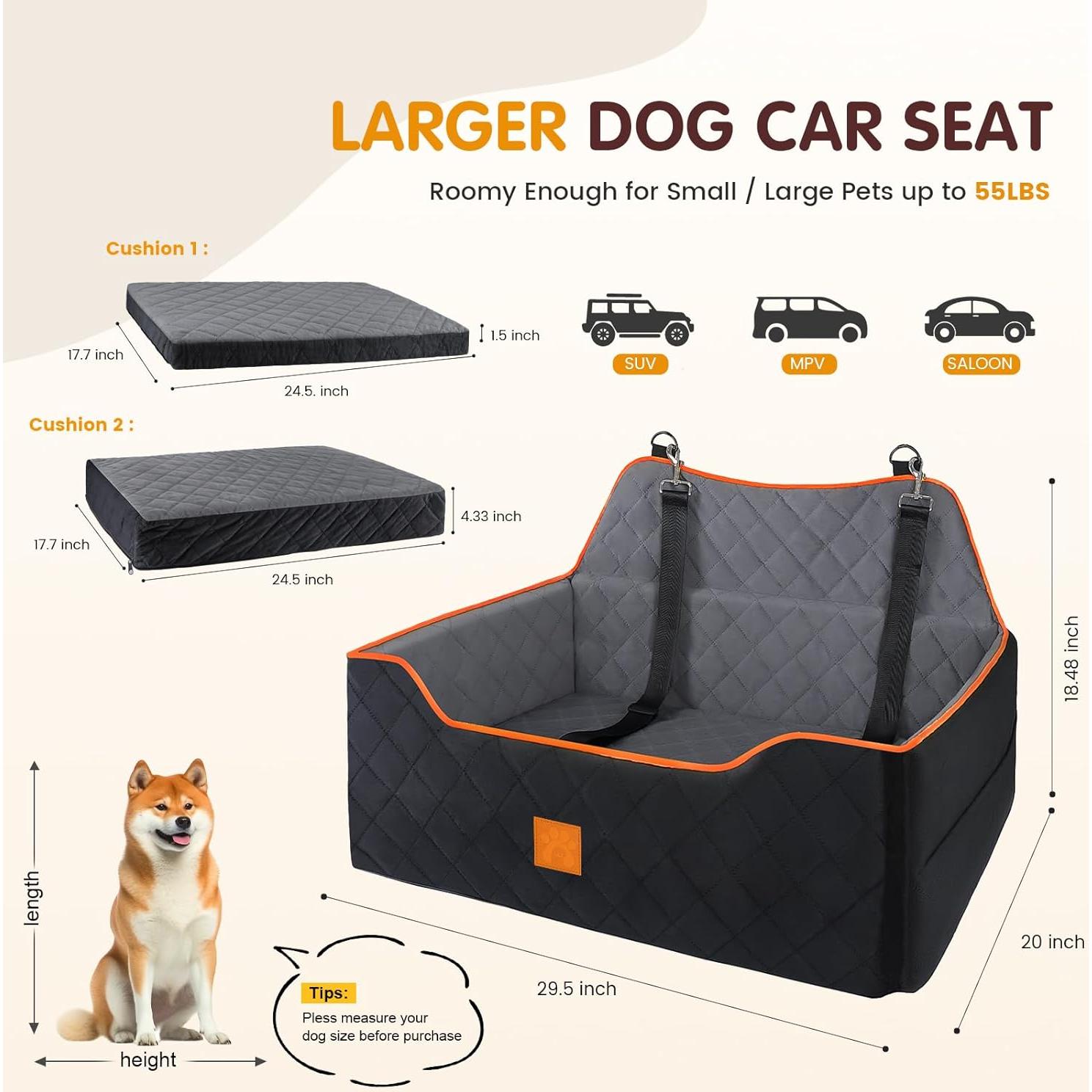 Asiento Elevador para Perros Rykostex Grande 75x51cm Naranja