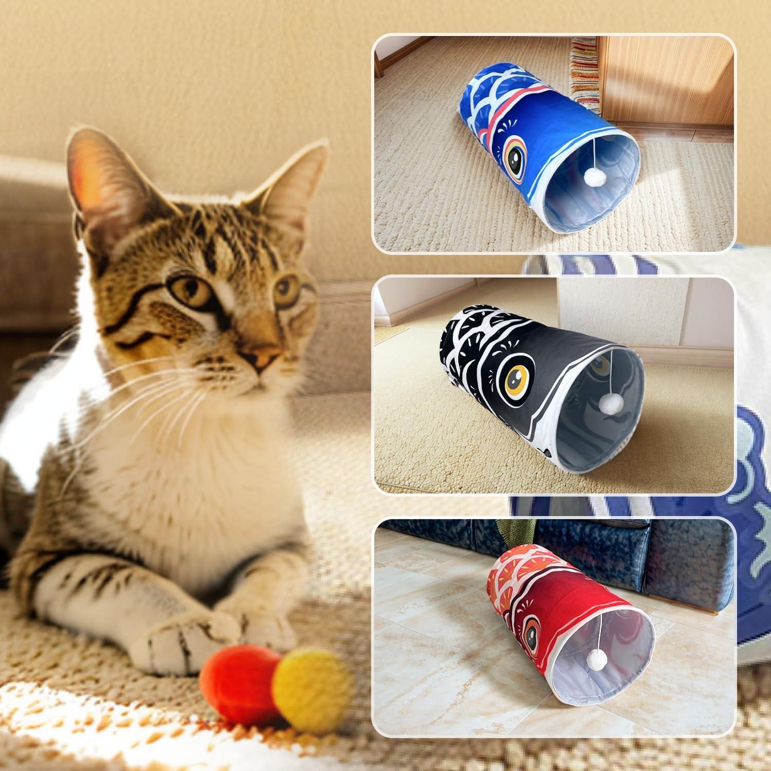 Túnel Interactivo para Gatos Dsumky Plegable 90 cm Negro