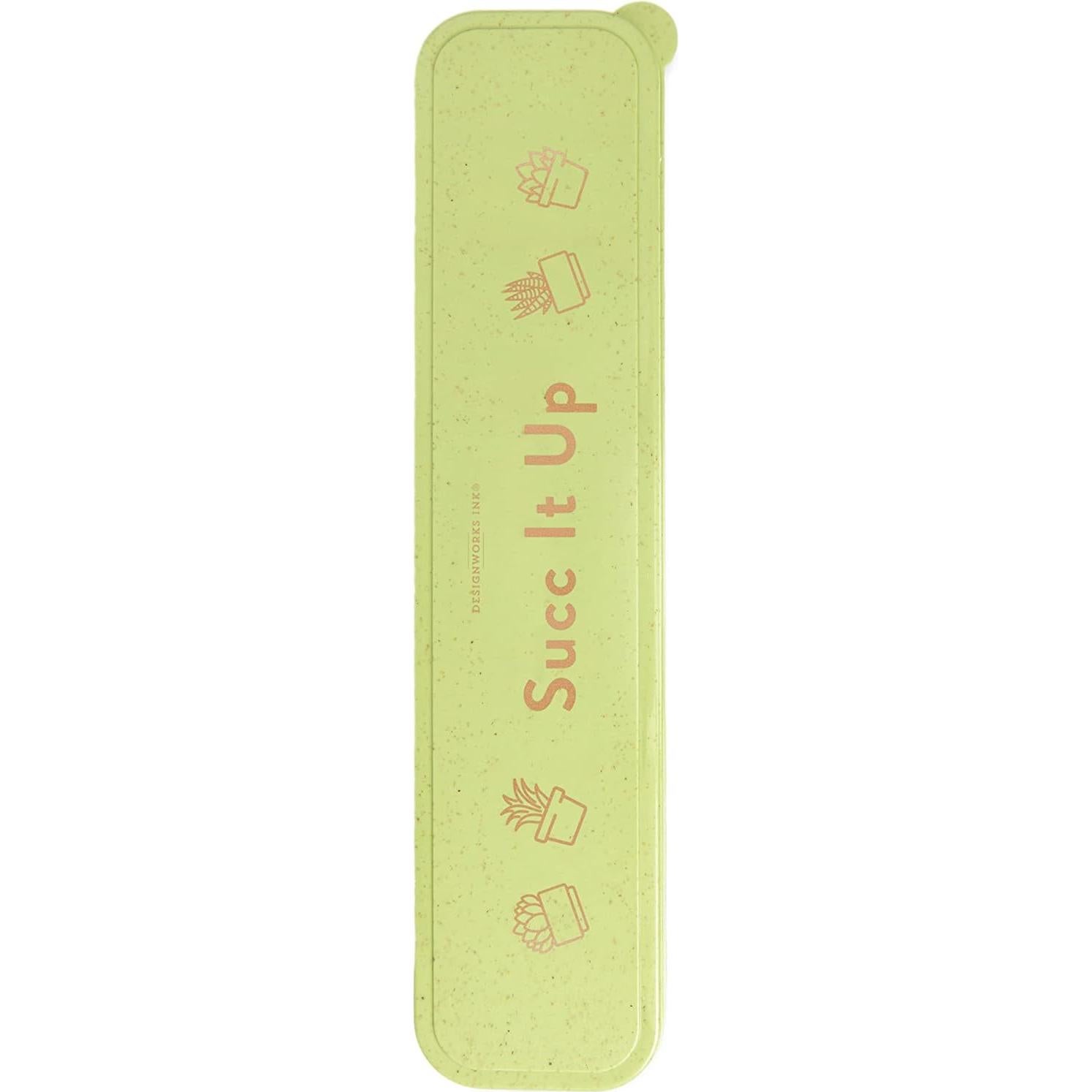 Set de Popotes Reutilizables Acero Inoxidable DesignWorks Ink - 4 Popotes y Estuche Verde