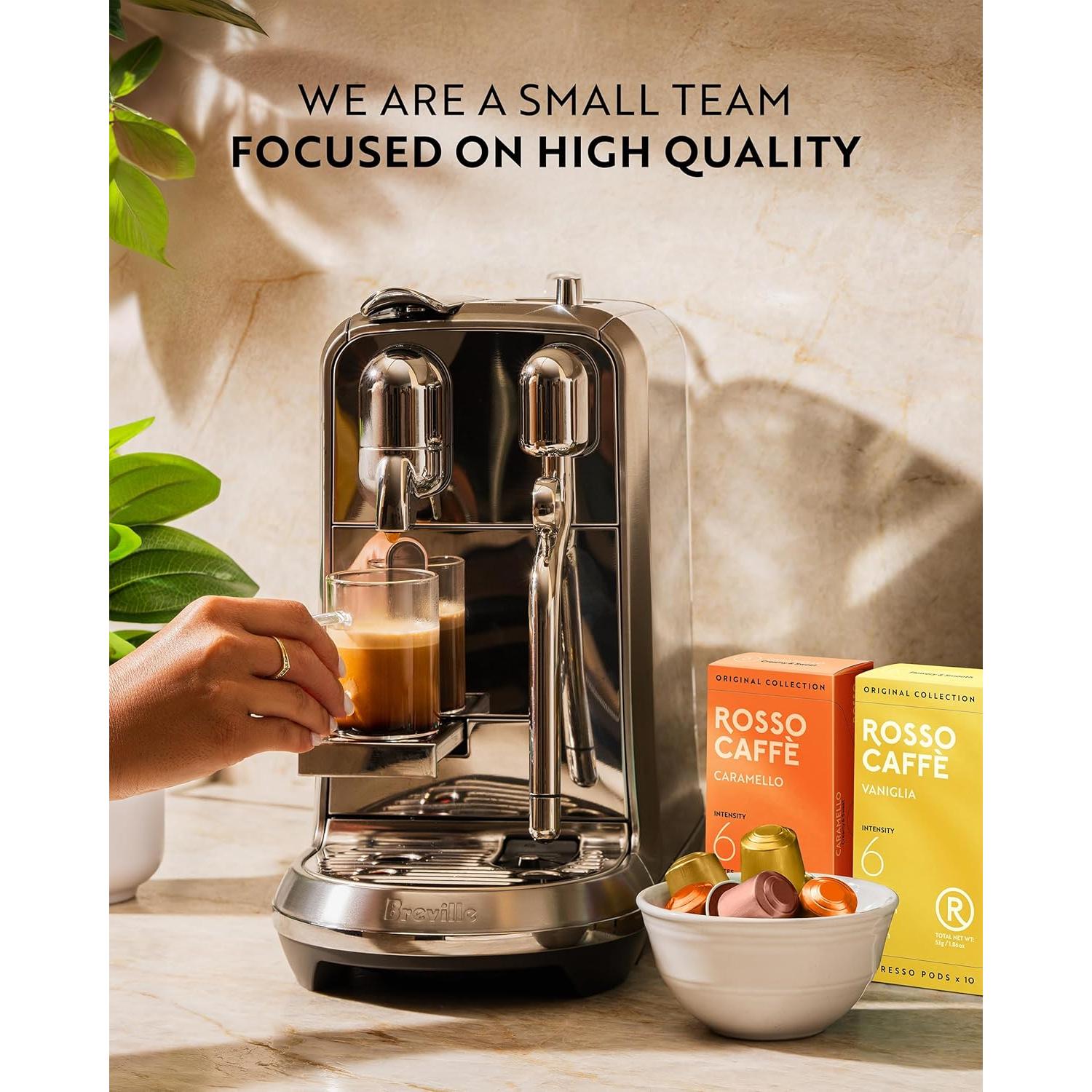 ROSSO CAFFÈ 60 Espresso Coffee Pods for Nespresso Original Machines - Pack of Premium Capsules, 4 Rich and Balanced Flavors (Chocolate, Vanilla, Crème Caramel, Hazelnut)