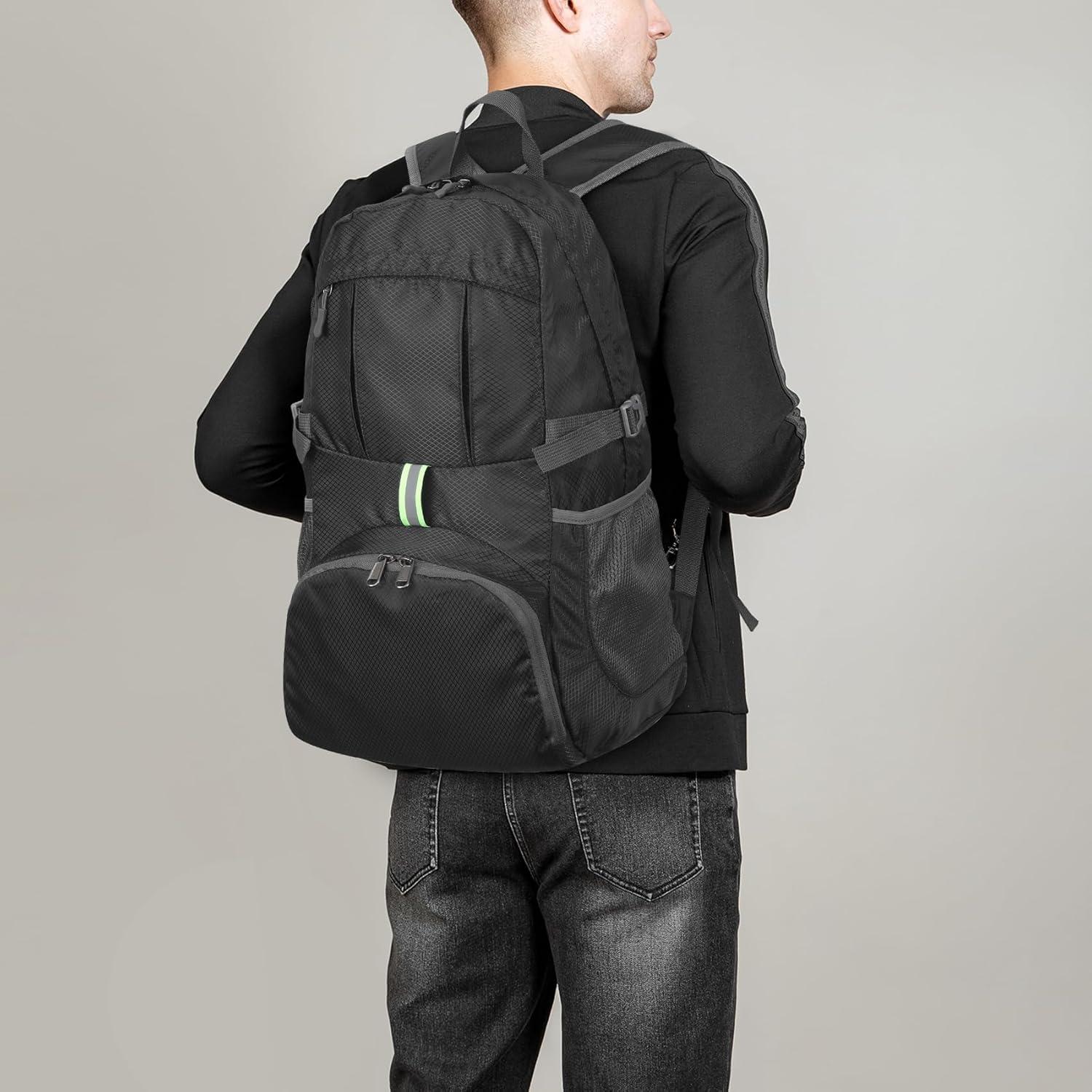 Mochila Plegable Yaopeing 25L Resistente al Agua Negra