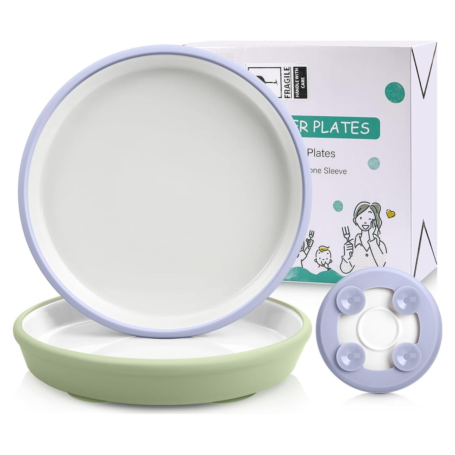 Platos de Porcelana para Niños Domensi con Succión Silicona 20.3cm