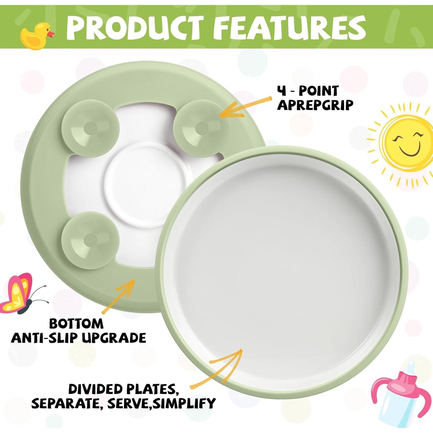 Platos de Porcelana para Niños Domensi con Succión Silicona 20.3cm