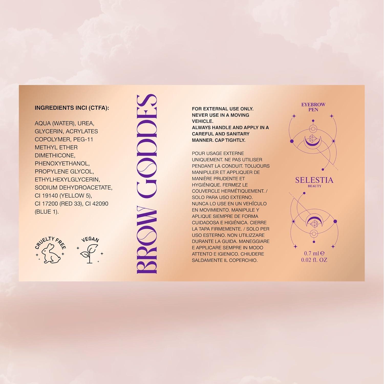 Lápiz de Cejas Líquido SELESTIA BEAUTY Bastet - Resistente a Manchas