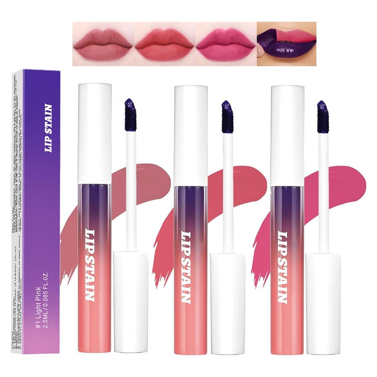 Juego de 3 Tintes de Labios Peel Off Pakivs - Larga Duración