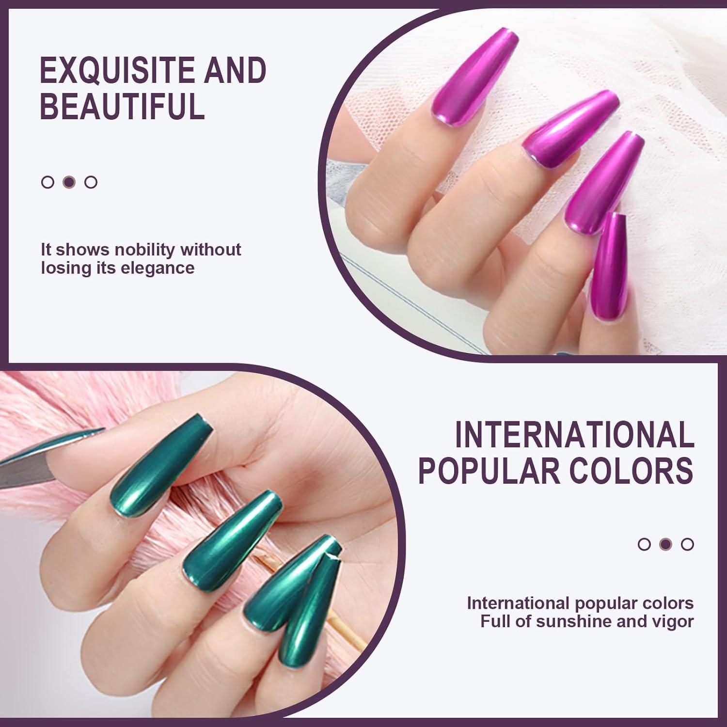 Kit de Polvo Cromado para Uñas Artdone 16 Colores Efecto Espejo