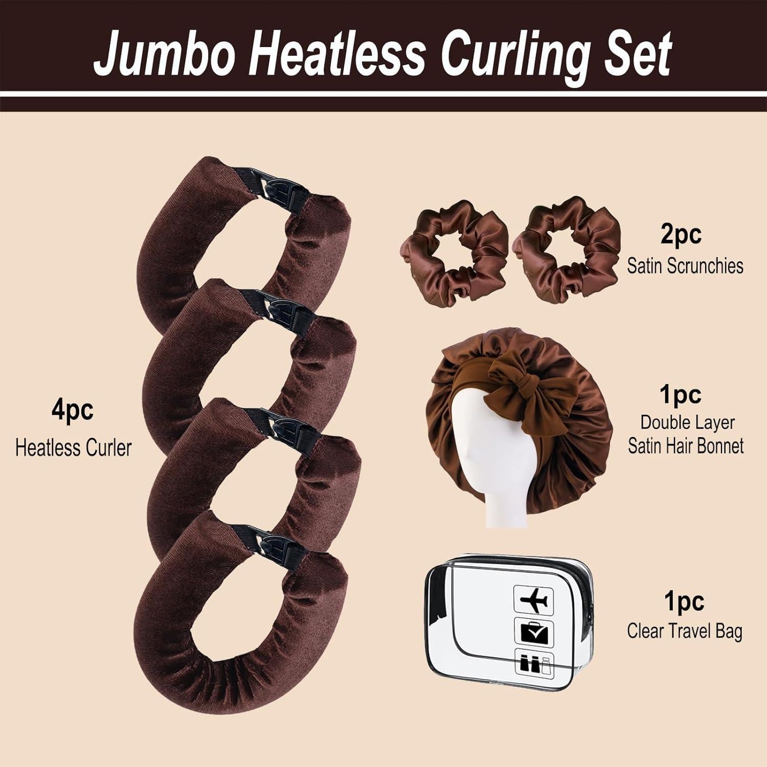 Rizador de Cabello Sin Calor ROPIKIS 4 Varillas Flexibles 3.05cm