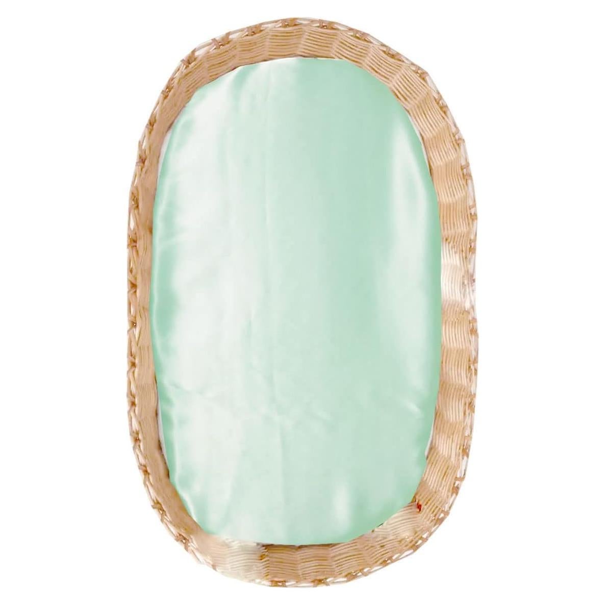 Sábana de cuna ajustable Cozysilk 100% seda morera Verde Aqua 81x41 cm