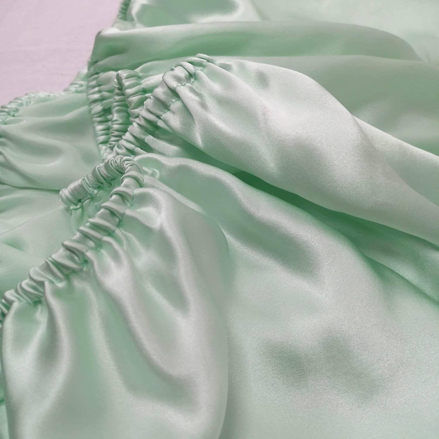 Sábana de cuna ajustable Cozysilk 100% seda morera Verde Aqua 81x41 cm