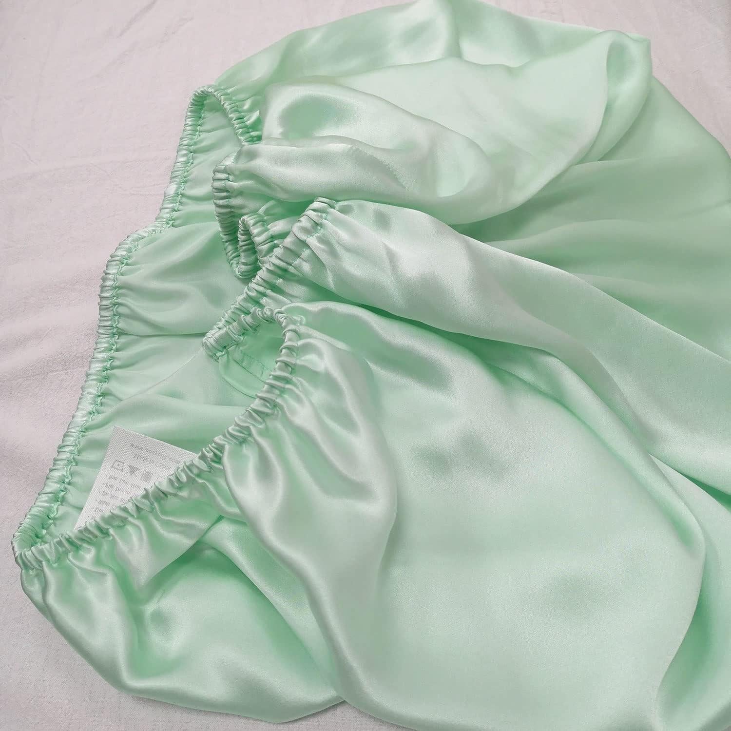 Sábana de cuna ajustable Cozysilk 100% seda morera Verde Aqua 81x41 cm