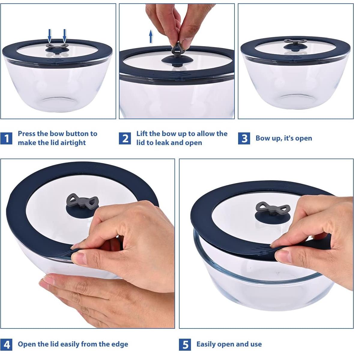 Paquete de 3 tapas de repuesto GLOU-GLOU GOOSE para Pyrex 2-4-6 tazas