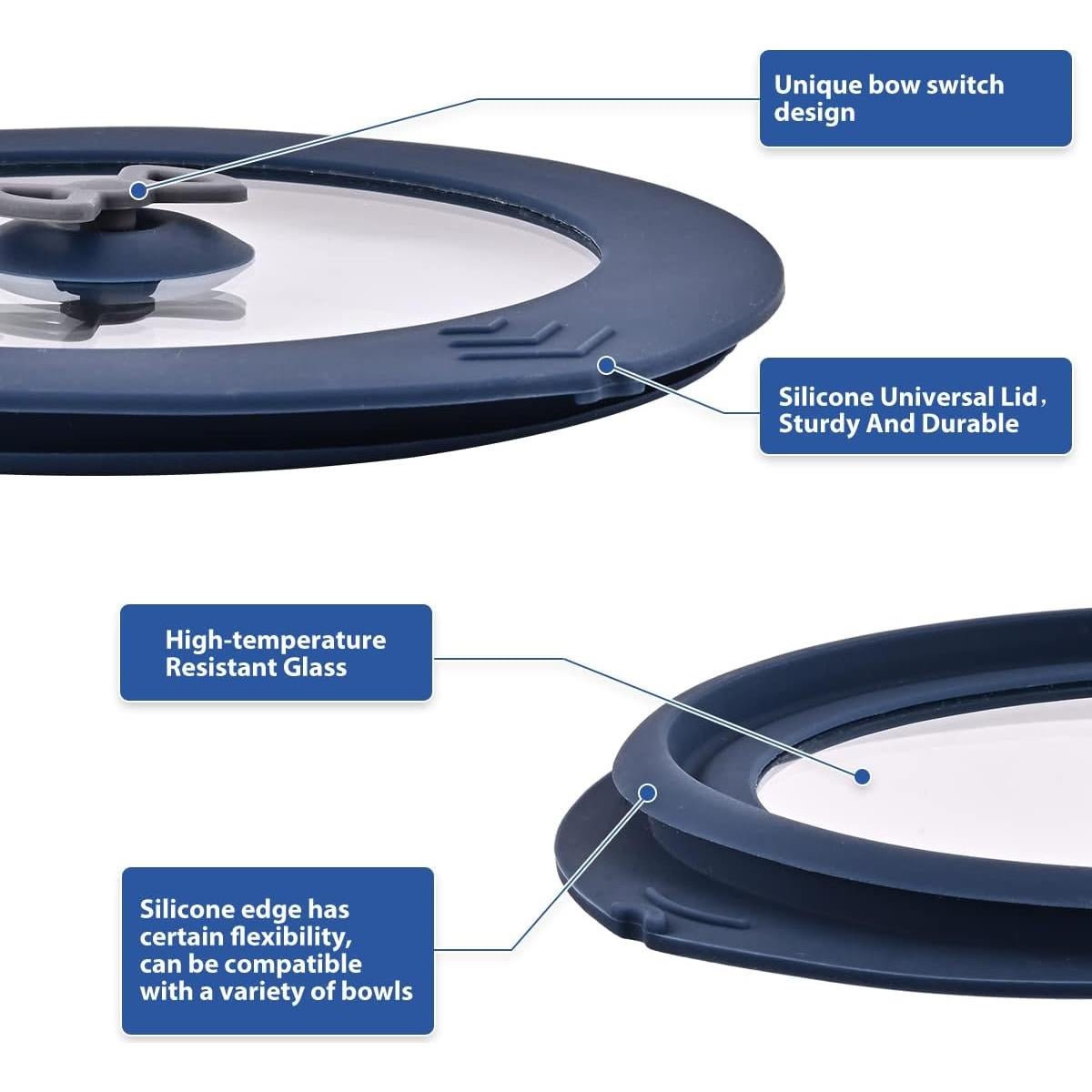 Paquete de 3 tapas de repuesto GLOU-GLOU GOOSE para Pyrex 2-4-6 tazas