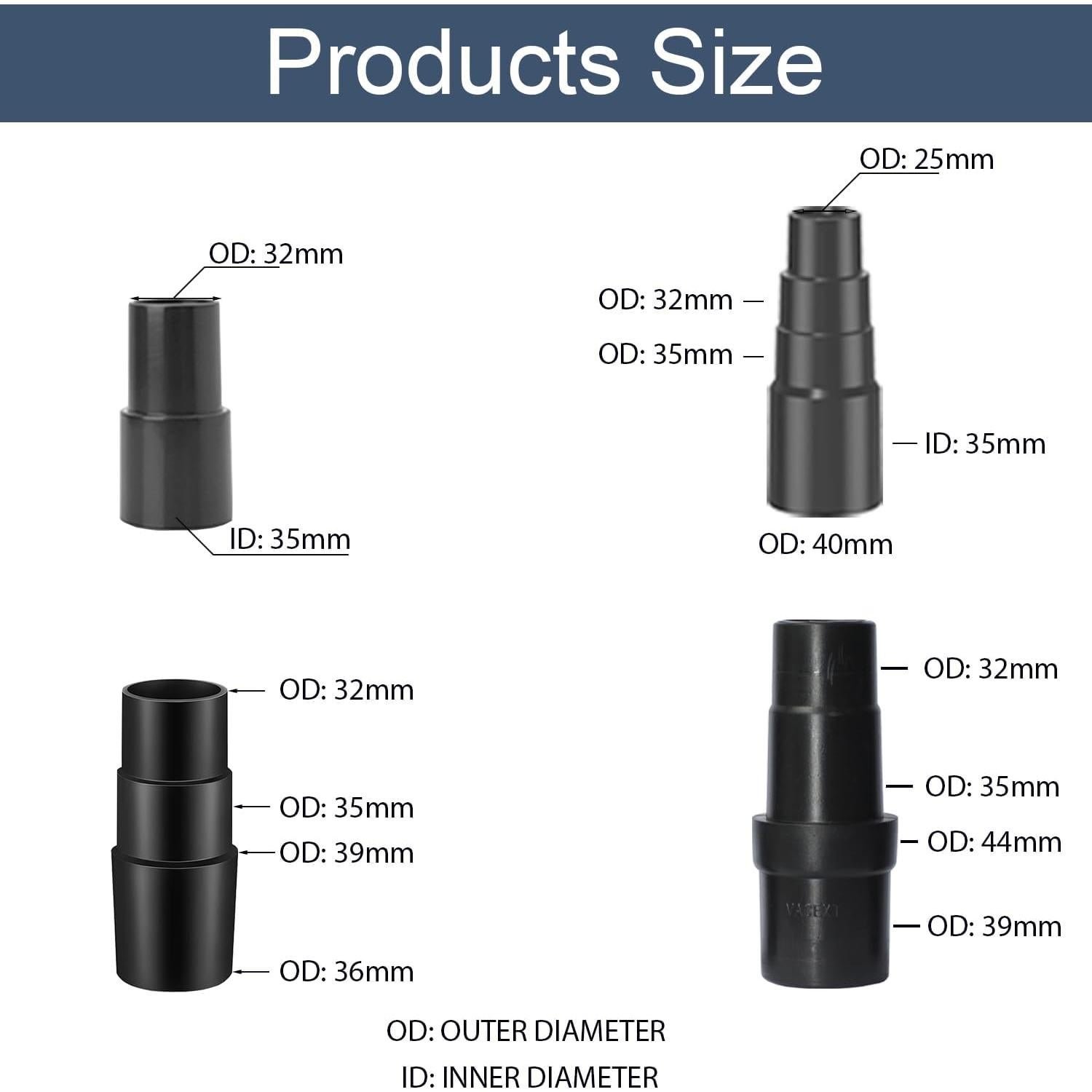 Kit Adaptador Aspiradora GHAMADE para Shark y Miele 32/35mm