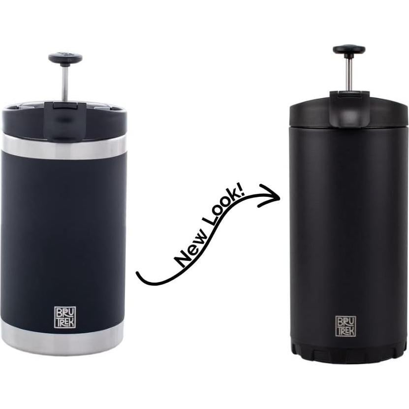 Prensa de Café BruTrek Steel Toe 3.0 - 591 ml, Aislada, Negra