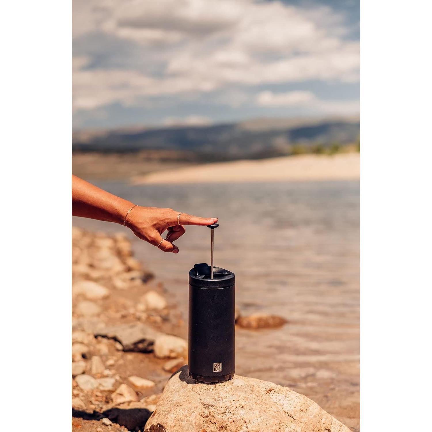 Prensa de Café BruTrek Steel Toe 3.0 - 591 ml, Aislada, Negra