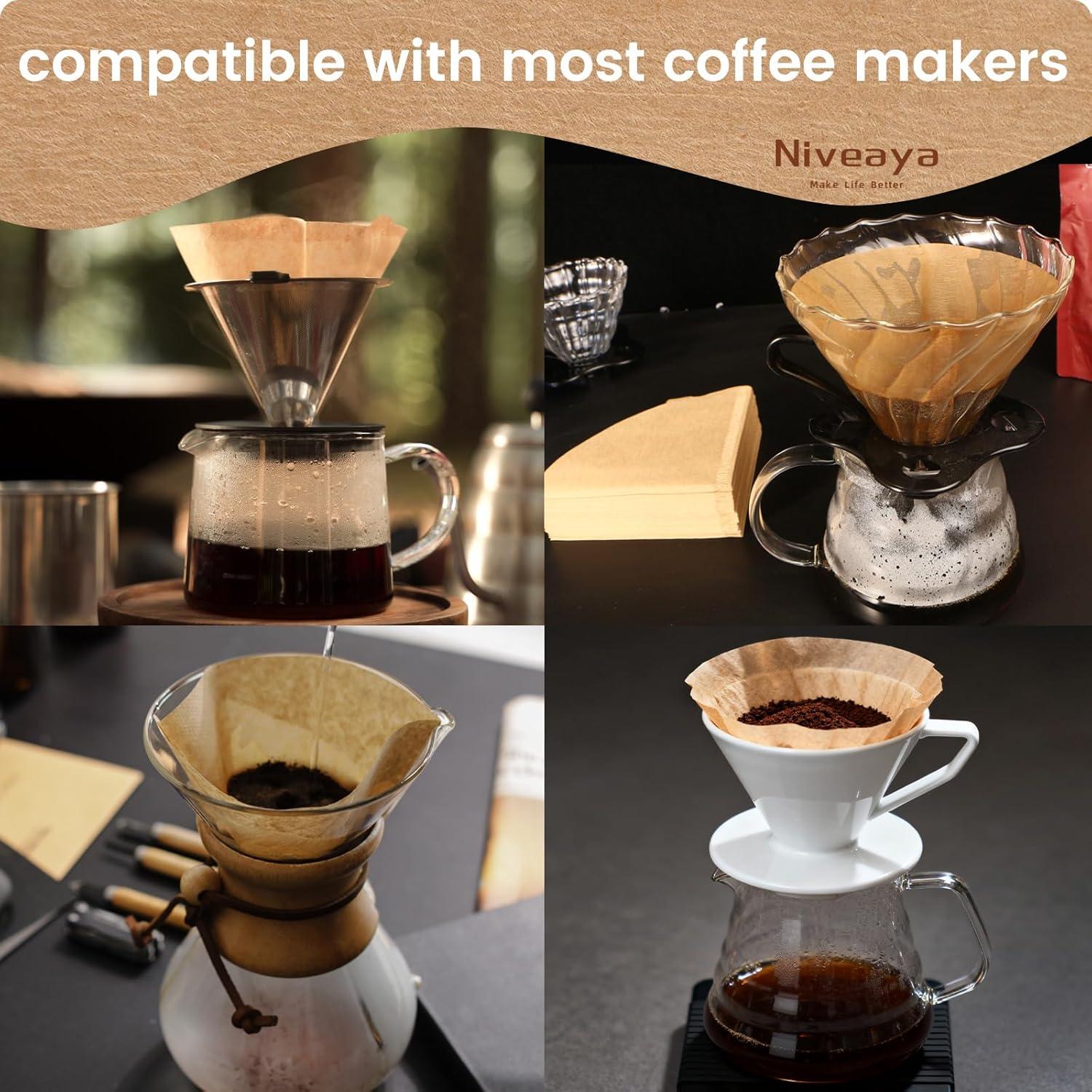 Filtros de café en cono Niveaya 200 unidades tamaño 02 papel natural