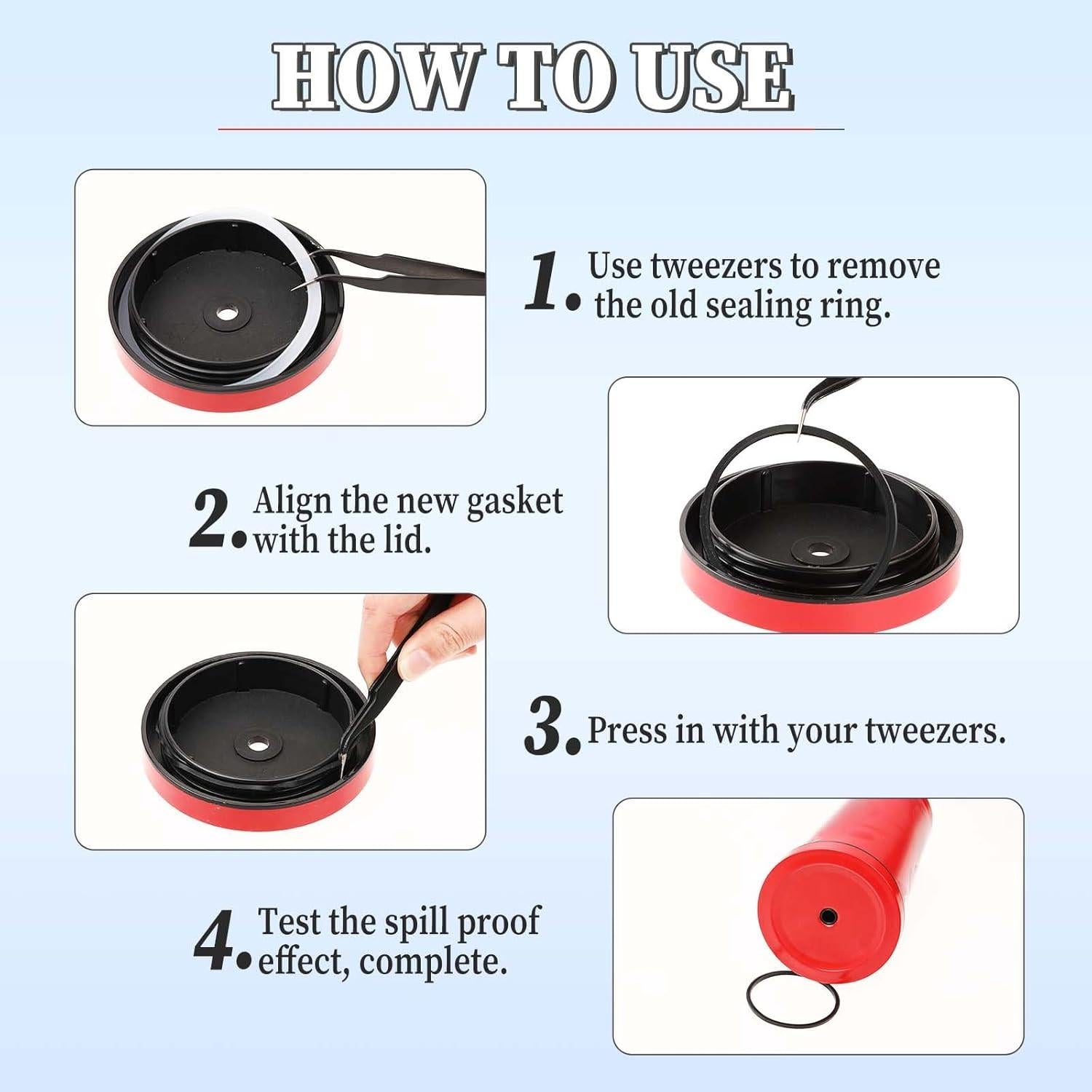 8 Juntas de Sellado de Silicona Abeillo para Tazas Contigo 16oz y 20oz