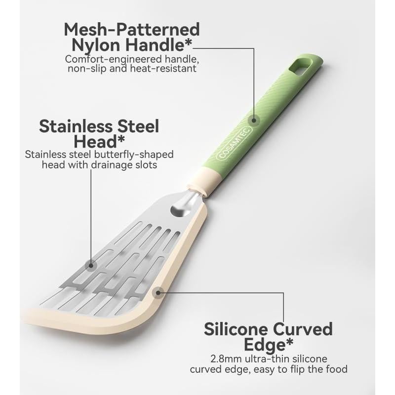 Espátula de Silicona Cosamtec 31.75 cm Verde Bosque Antiadherente