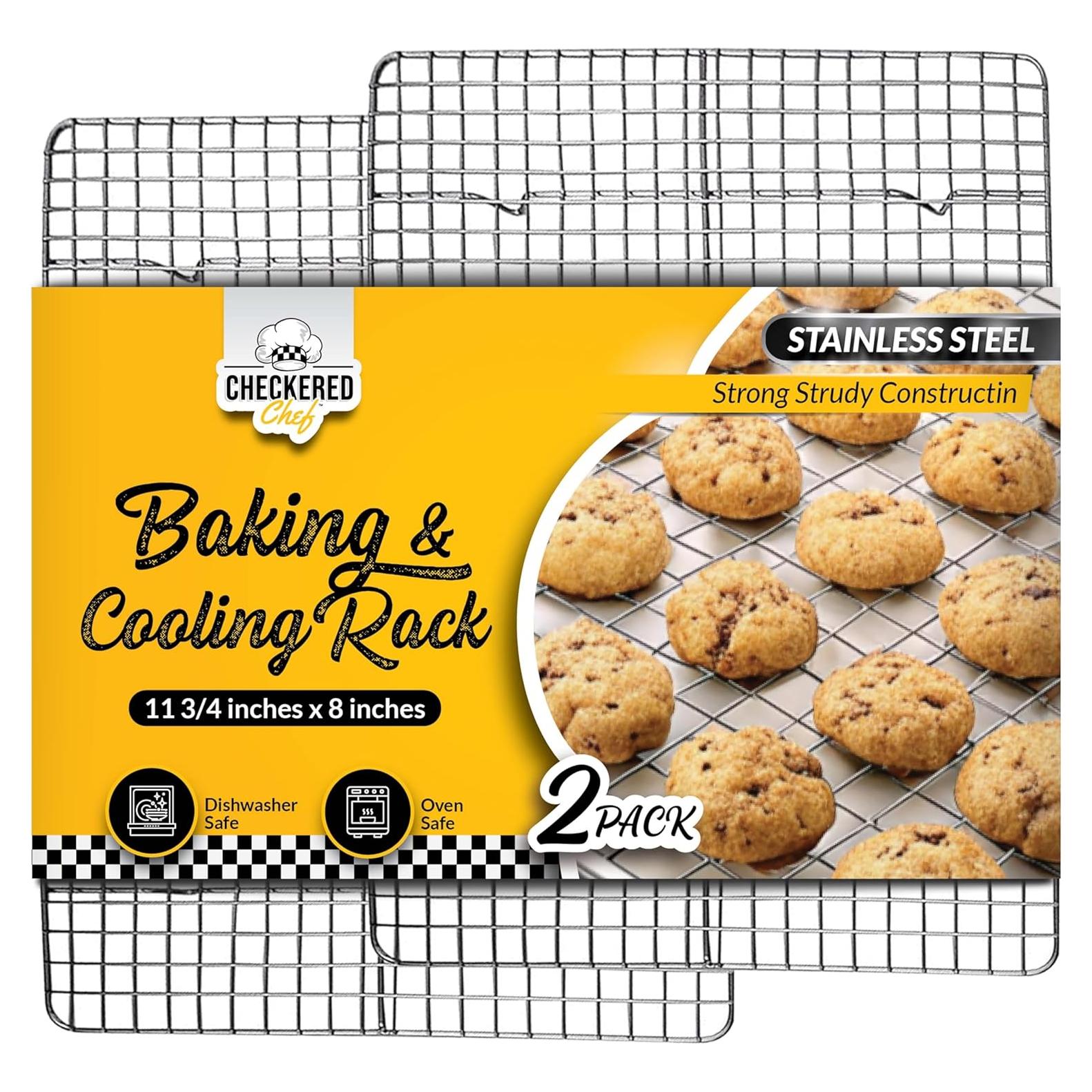 Rejillas de Enfriamiento Checkered Chef Acero Inoxidable 20.3x29.2 cm Set de 2