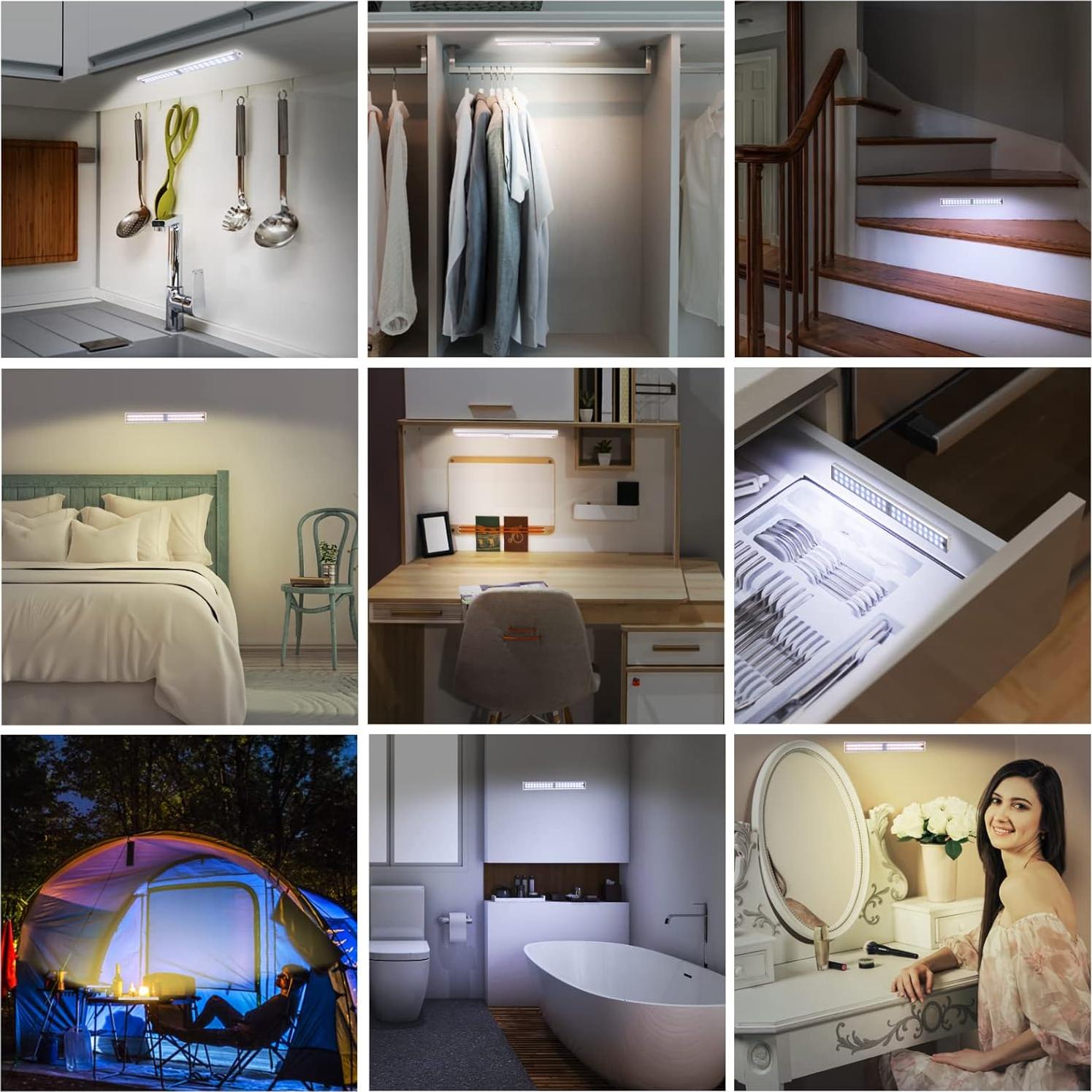 Luces Bajo Gabinete Goodland con Sensor de Movimiento 80 LED