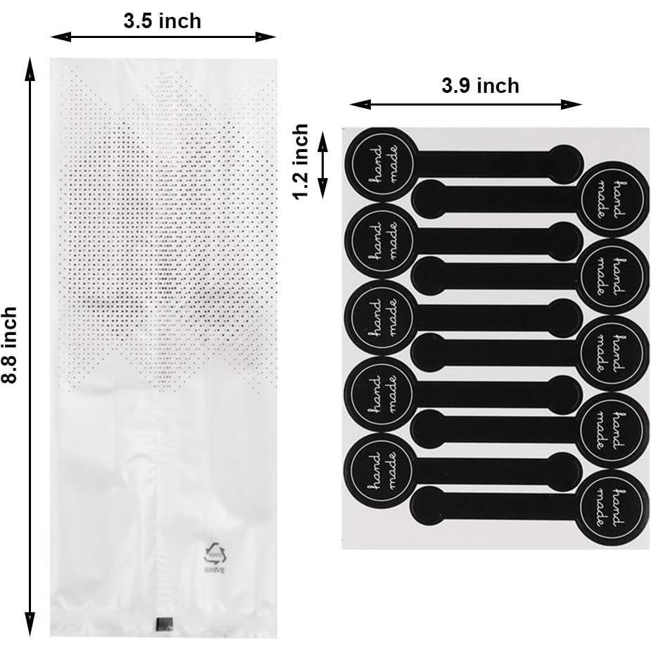 Bolsas de Galletas Searik Translúcidas 80 Pcs 8.9x22.4 cm