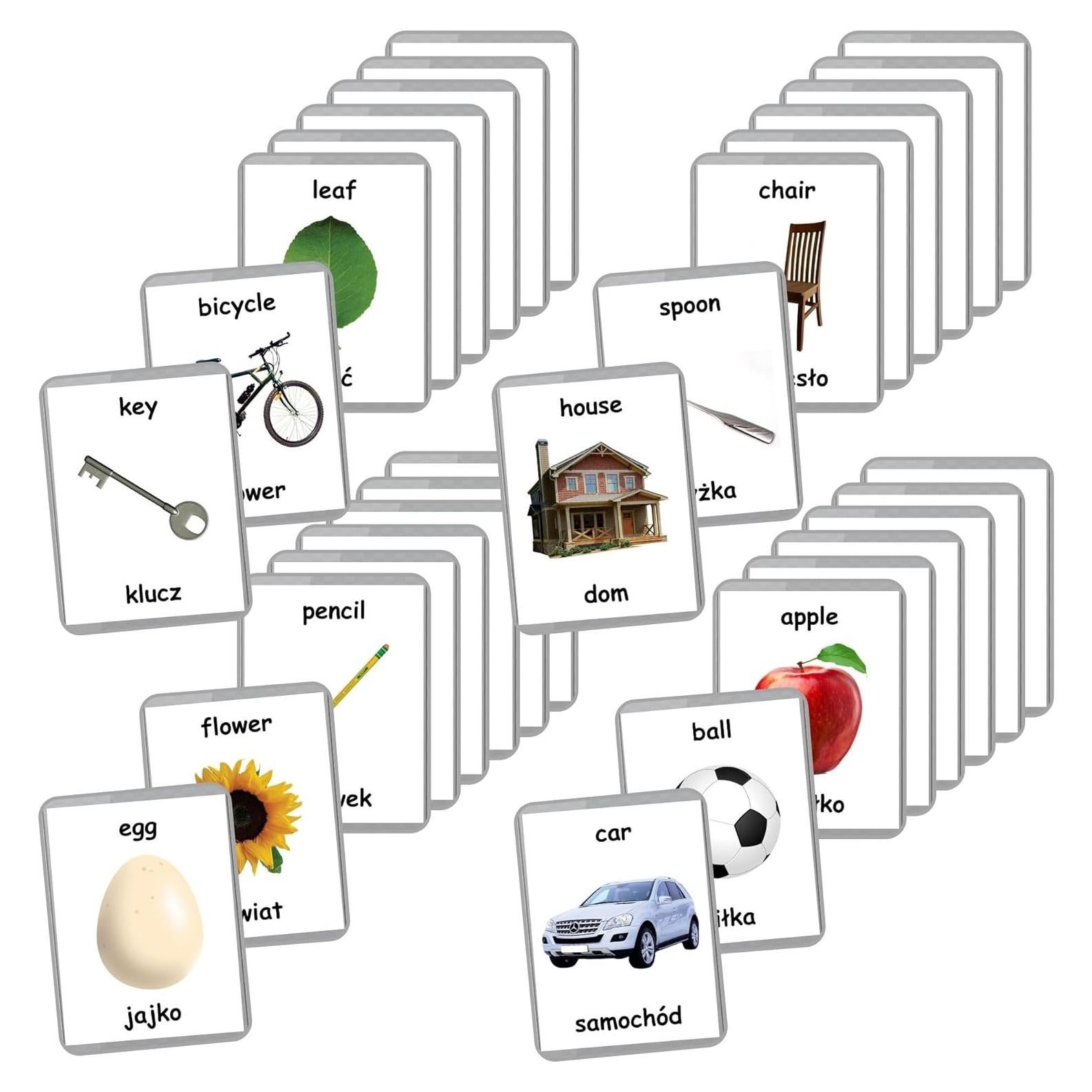 Tarjetas de Flash Bilingües Polaco-Inglés LifeLoLo - 22 Conjuntos