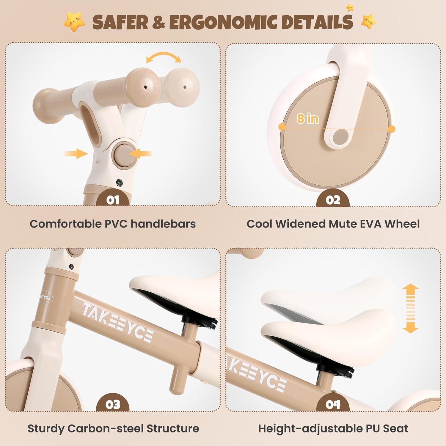 Bicicleta de Equilibrio Takeeyce para Niños 18 Meses a 5 Años