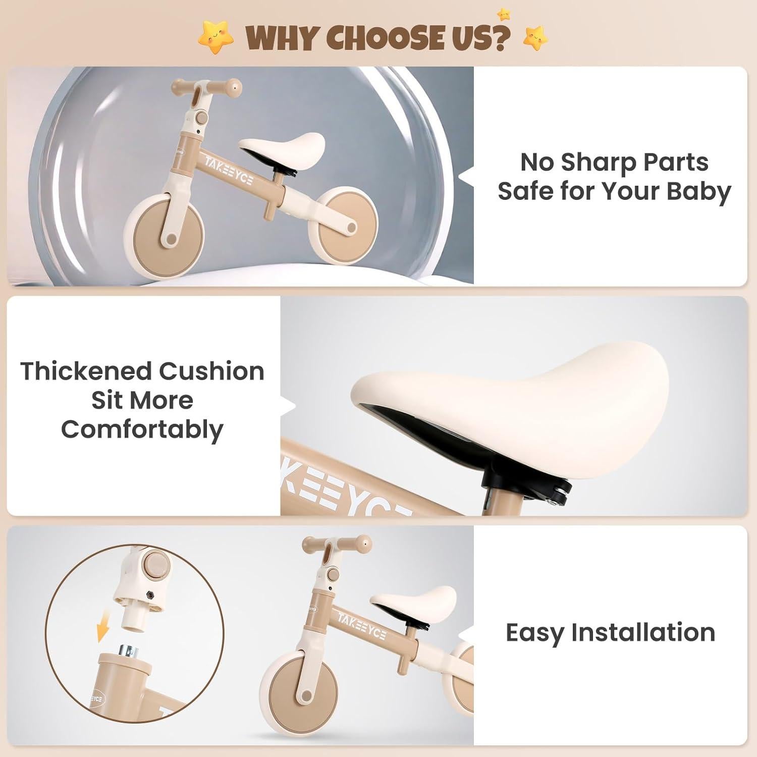 Bicicleta de Equilibrio Takeeyce para Niños 18 Meses a 5 Años