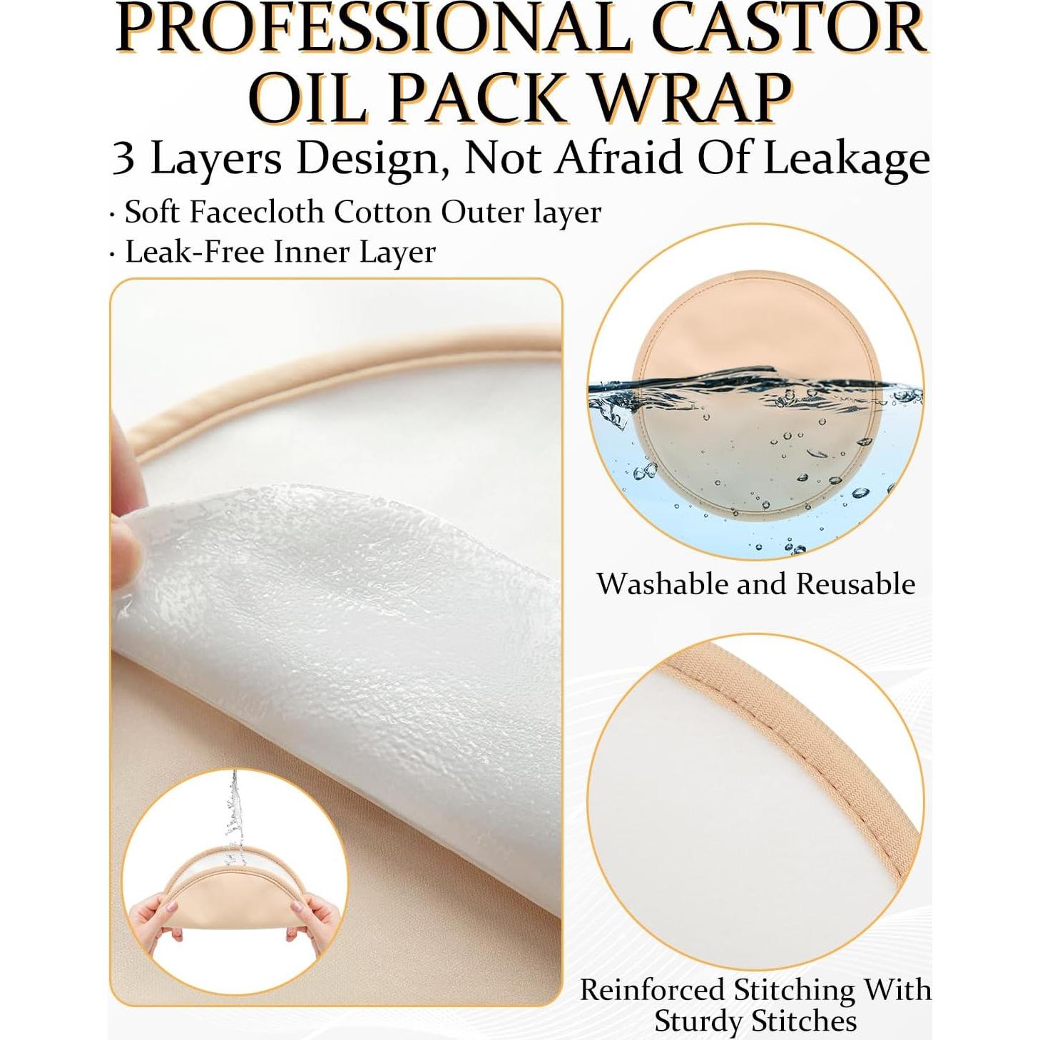 Almohadillas de Aceite de Ricino Orgánicas DLMDLM 2 Pcs 23.88 cm