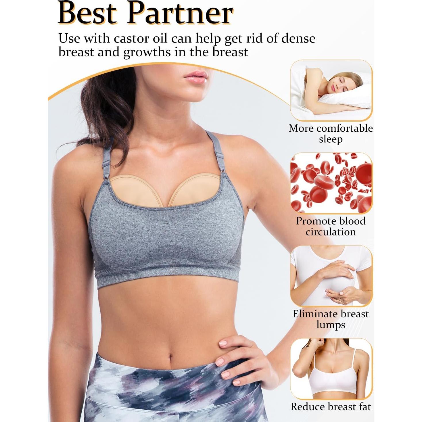 Almohadillas de Aceite de Ricino Orgánicas DLMDLM 2 Pcs 23.88 cm