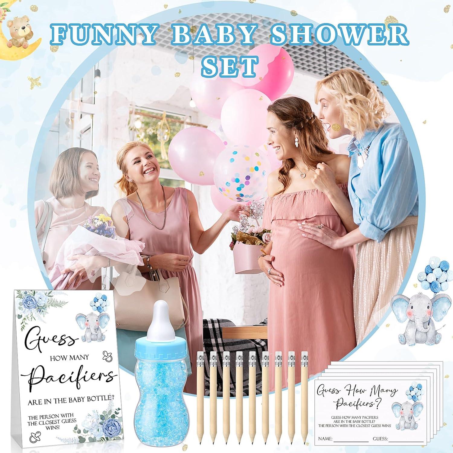 Juego de Baby Shower Roowest Adivina Cuántos Chupetes Azul