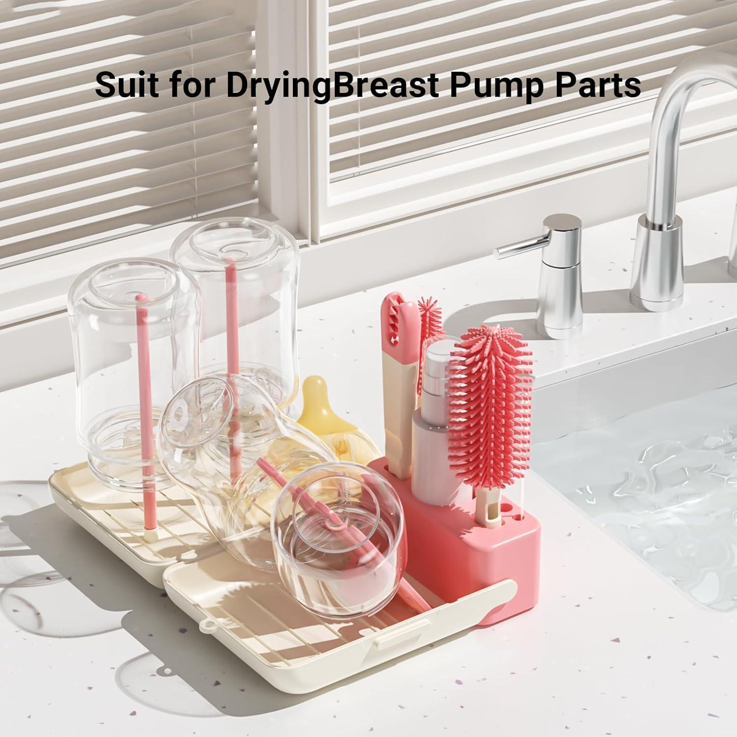 Set de Cepillos Limpiadores de Biberones 7 en 1 AYNMER - Rosa Coral